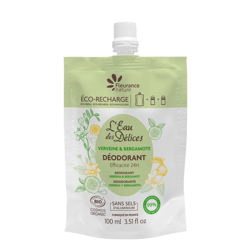 REFILL Organic Deodorant, Verbena Bergamot 100ml / Fleurance