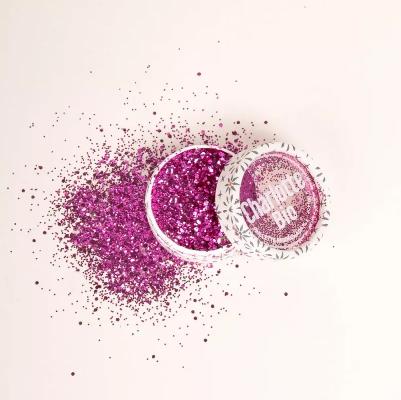 Bioglitter på boks, Pink 4g / Charlotte Bio 