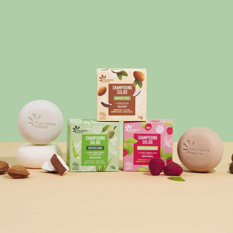 Organic Solid Shampoo Greasy Hair 75g / Fleurance Nature