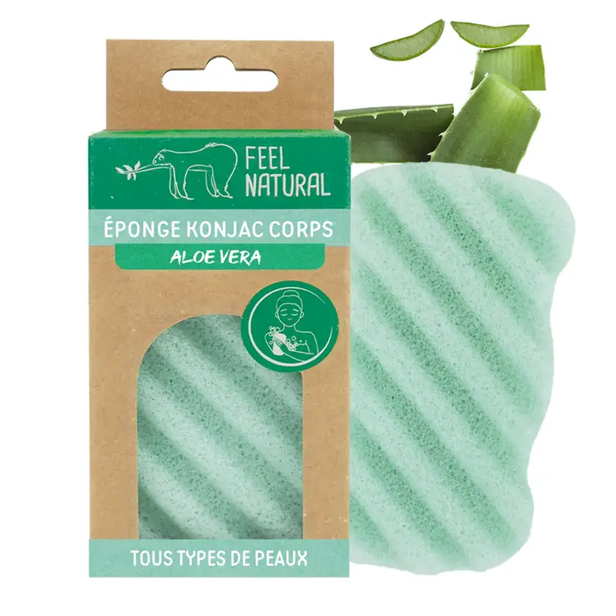 Konjac svamp til kropp, Aloe Vera / Feel Natural 
