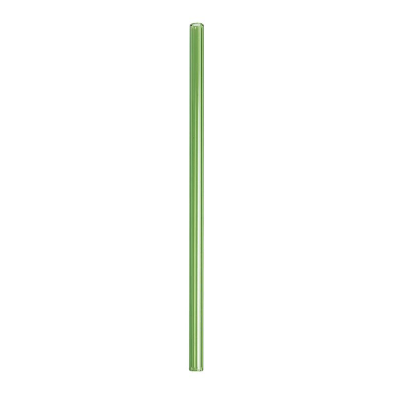 Rett sugerør i glass, Clear Green 23cm / Peach