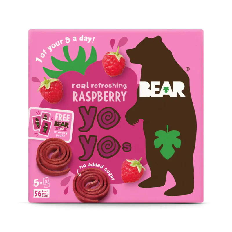 5-pk Fruktrull med bringebær, Yo-Yo`s 5 x 20g / BEAR