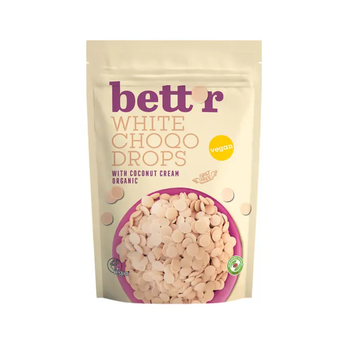 Hovedbilde White Choco Drops - økologiske sjokoladepletter 200g / Bett´r