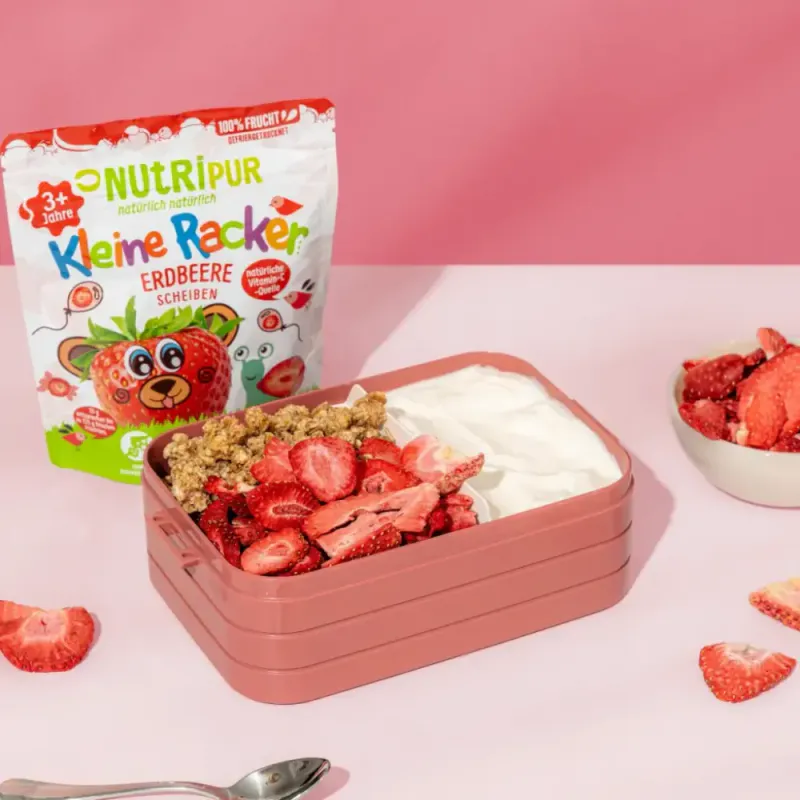 Økologisk frysetørket jordbær i skiver 15g / NutriPur