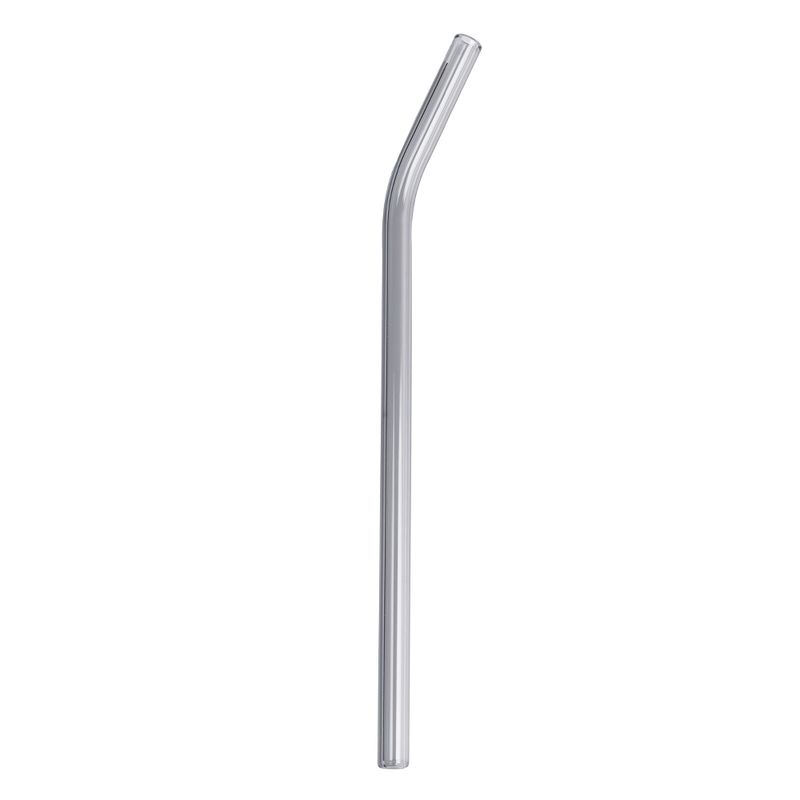 Bøyd sugerør i glass, Grey 20cm / Peach