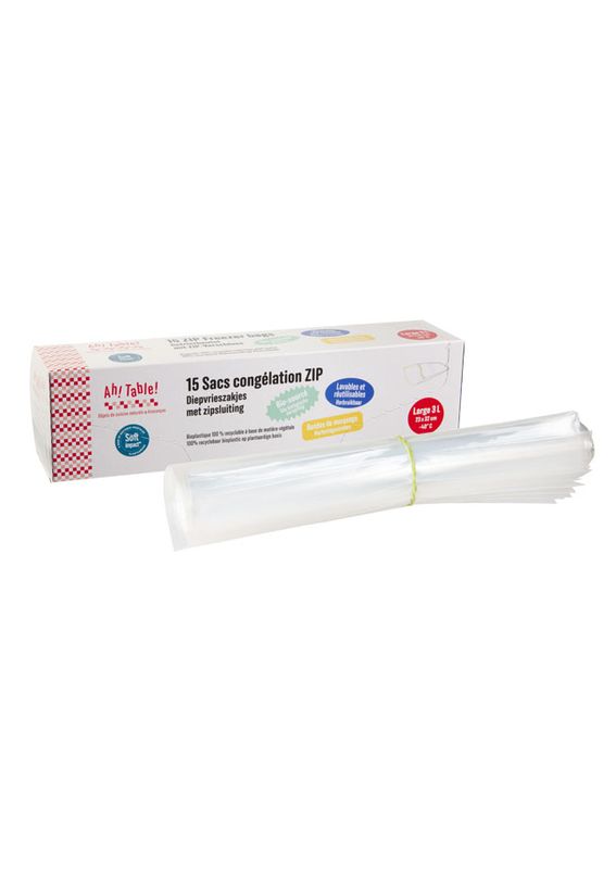 15 stk zip-lock fryseposer, 3 liter / Ahtablé