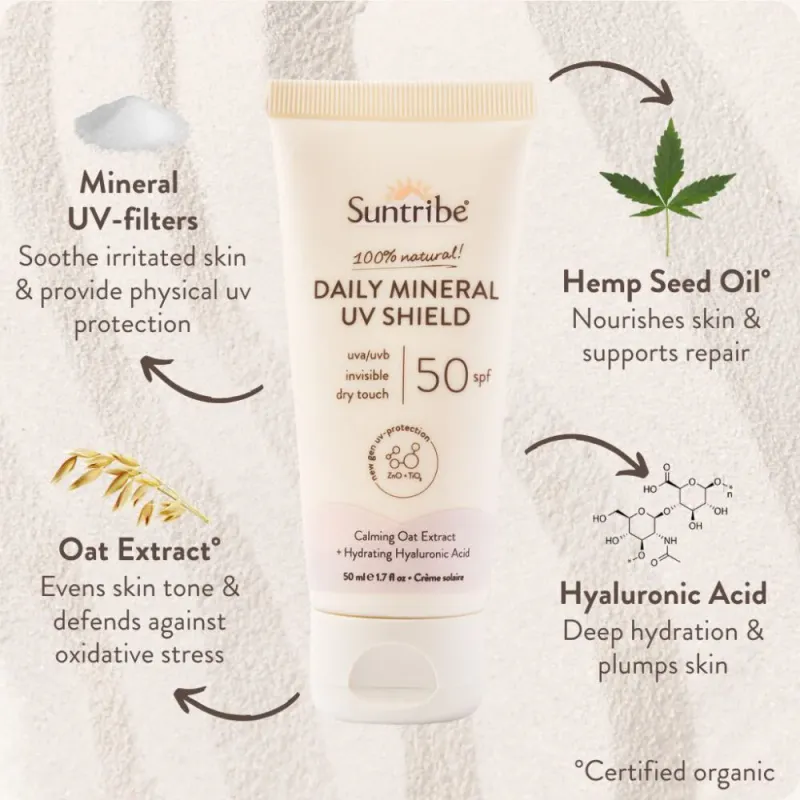 Daily Mineral UV Shield Spf 50 -lnvisible 50ml / Suntribe 