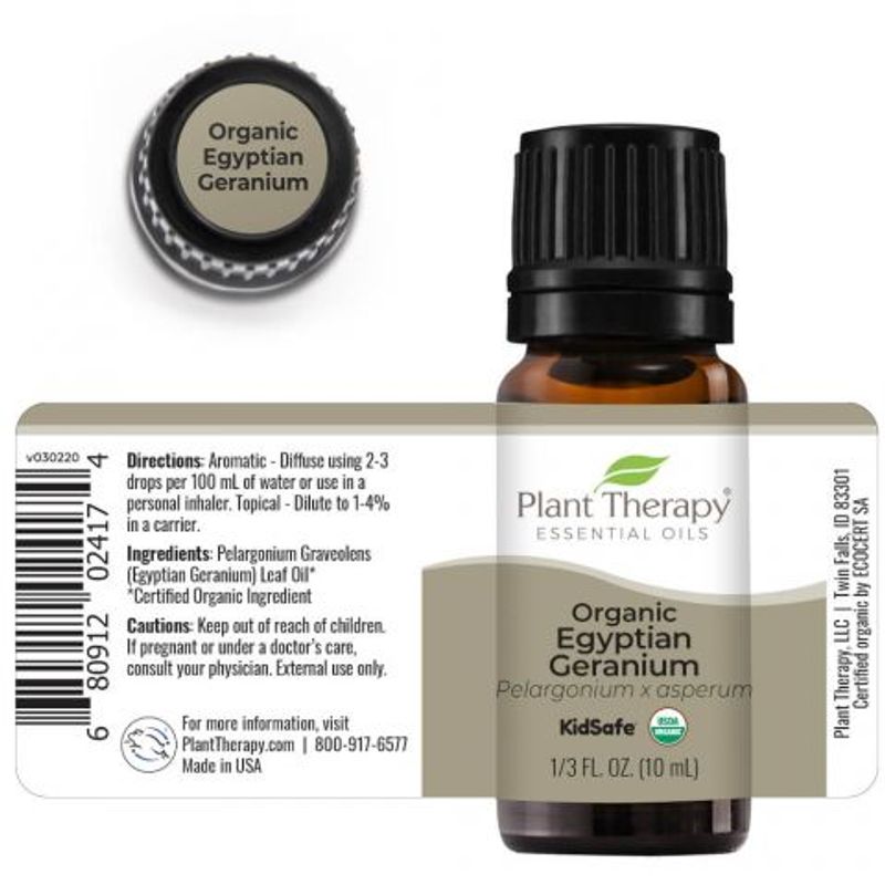 Geranium eterisk olje 10 ml, økologisk / Plant Therapy