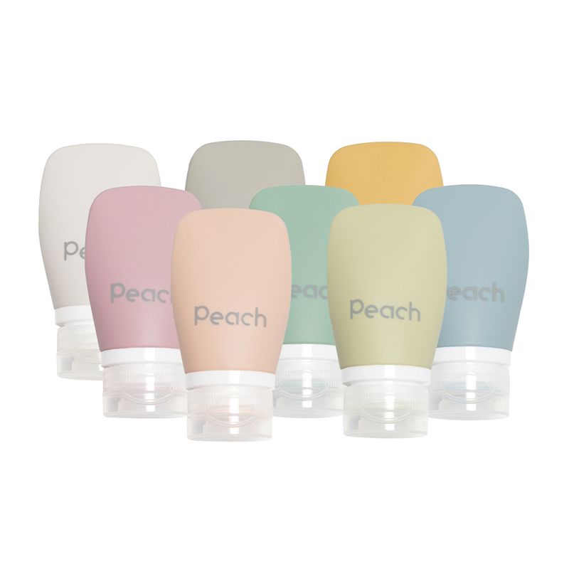 60 ml klemmeflaske i silikon, Spring / Peach