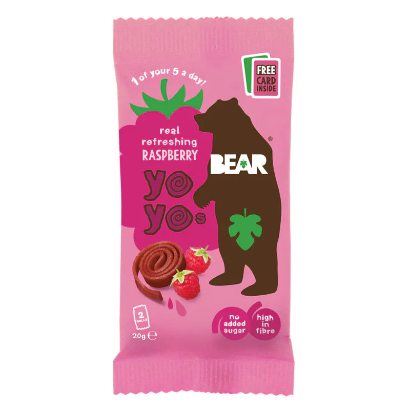 5-pk Fruktrull med bringebær, Yo-Yo`s 5 x 20g / BEAR