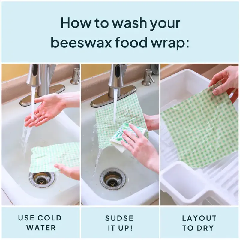 3pk Food Wraps bivoksark - GREEN S,M,L / NatureBee