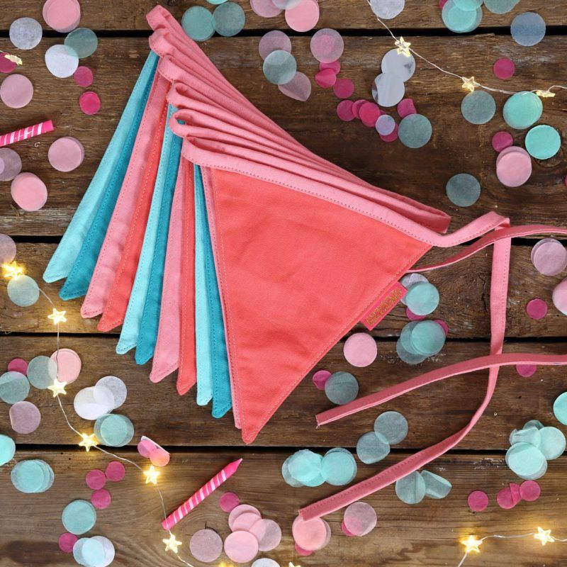 Vimpler i bomull, Mint & Rosa / Papierdrachen