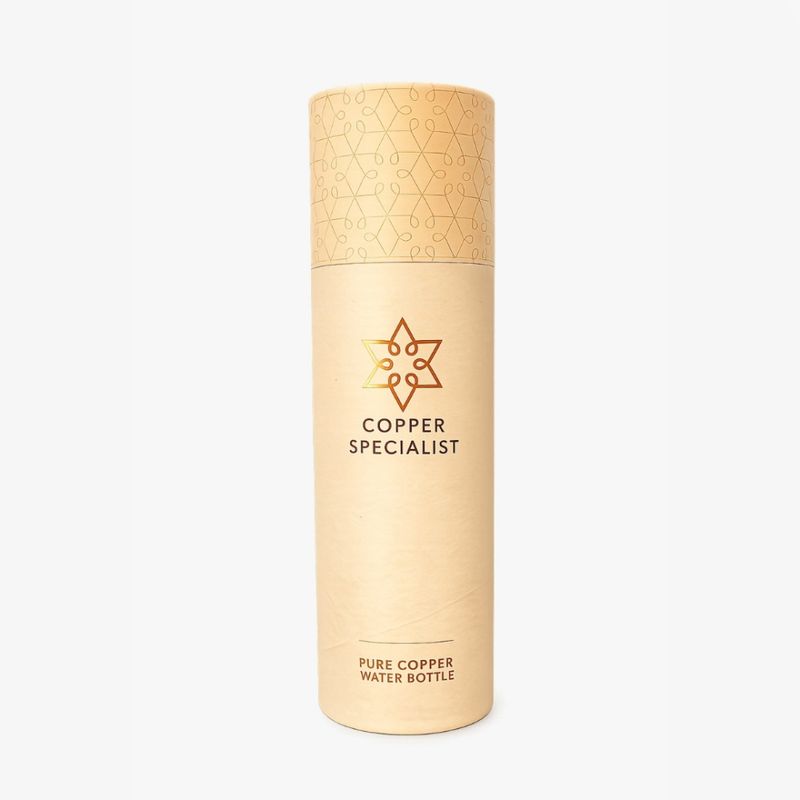 Drikkeflaske i kobber - Flower of Life 850ml / Ayurveda Specialist B.V