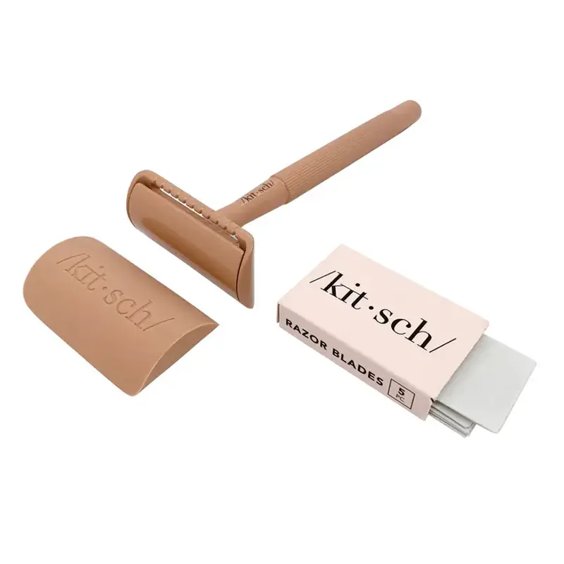 Barberhøvel med 5 stk barberblader, Terracotta / Kitsch
