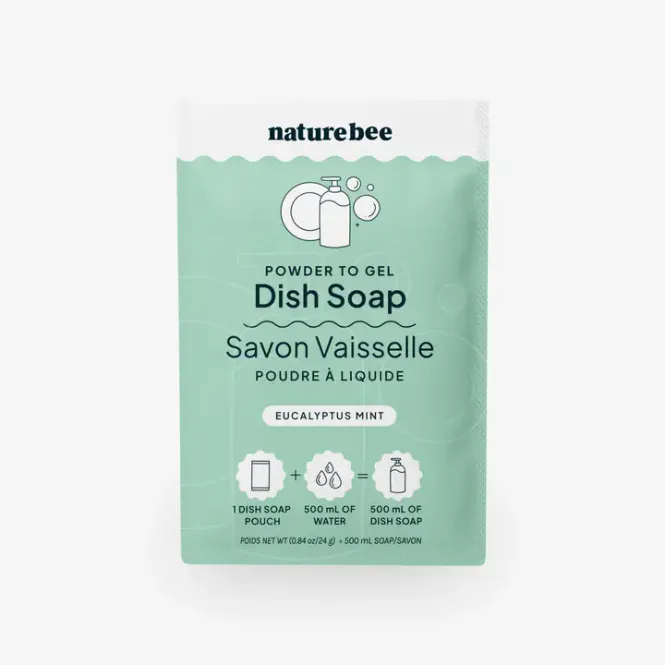 Hovedbilde Refill Dish Soap - Powder To Gel , Eucalyptus Mint / Nature Bee