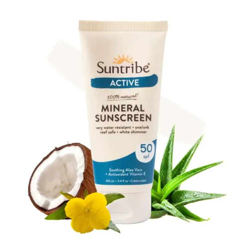 Active Natural Mineral Sunscreen Spf 50 100ml / Suntribe 
