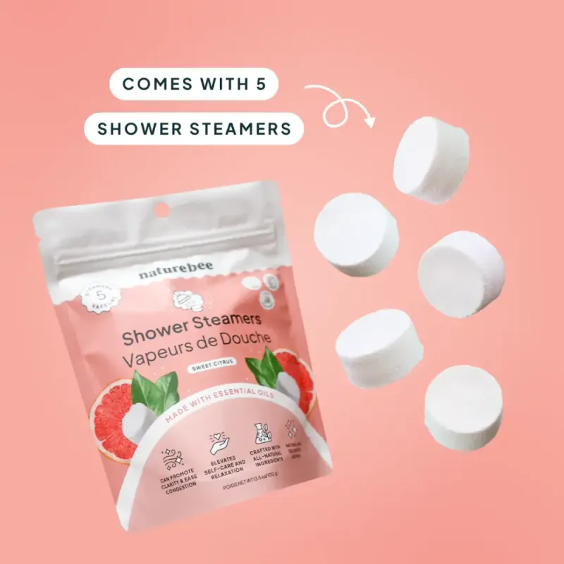 5 stk Shower Steamers - Sweet Citrus / Nature Bee