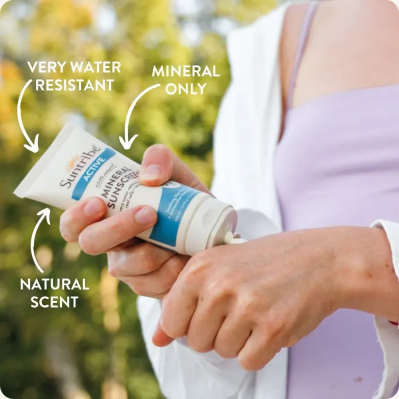 Active Natural Mineral Sunscreen Spf 50 100ml / Suntribe 