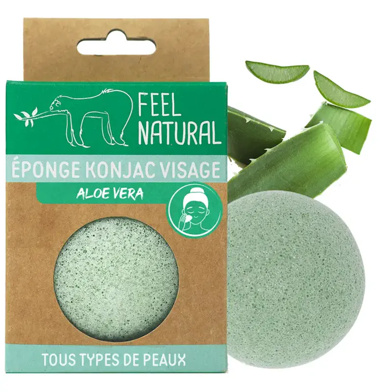 Konjac svamp til ansikt, Aloe Vera / Feel Natural 