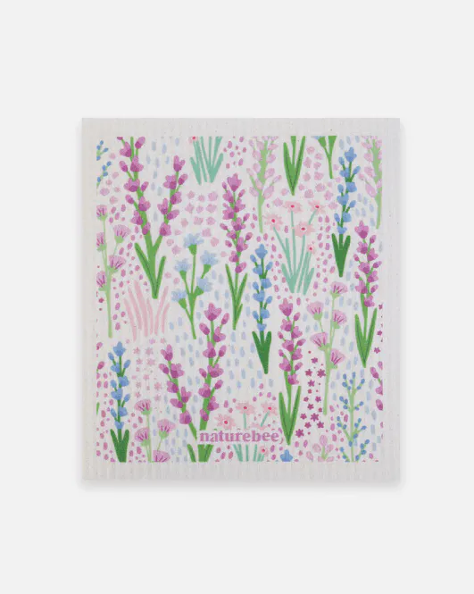 Hovedbilde Sponge Cloth, Floral Purple / Nature Bee