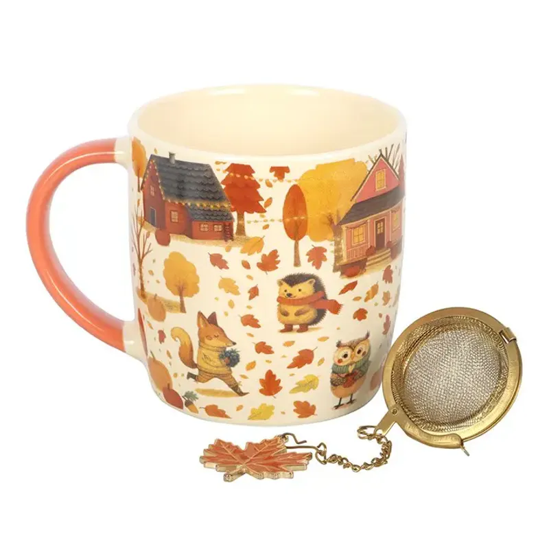 Creature Comforts Autumn Mug and Tea Strainer Set | Something Different