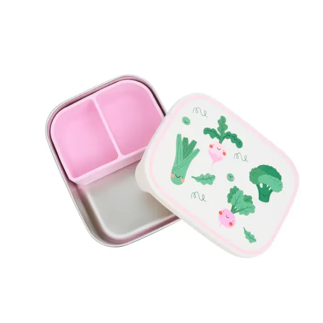 Hovedbilde Matboks i stål med flere rom, Veggie Pals / The Cotton Cloud