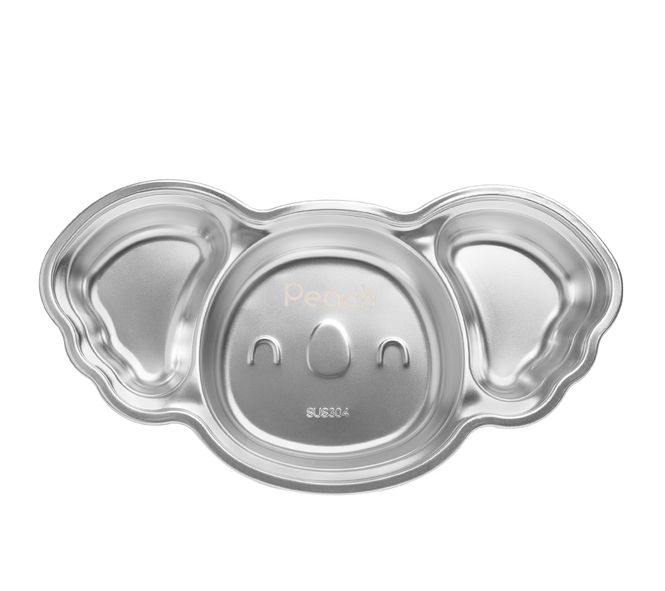 Hovedbilde Tallerken i rustfritt stål med flere rom, KOALA / Peach