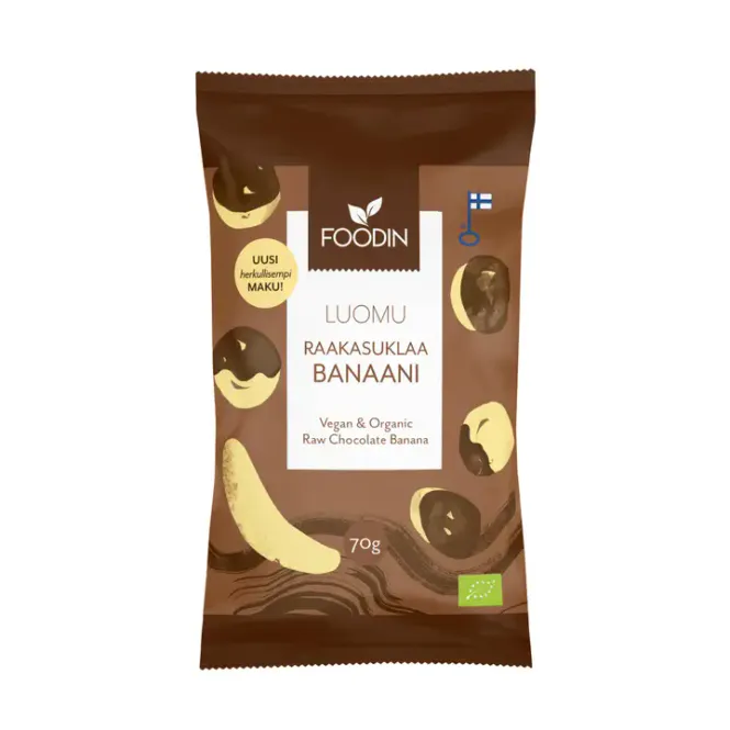 Hovedbilde Raw Chocolate Banana 70g, økologisk / FOODIN