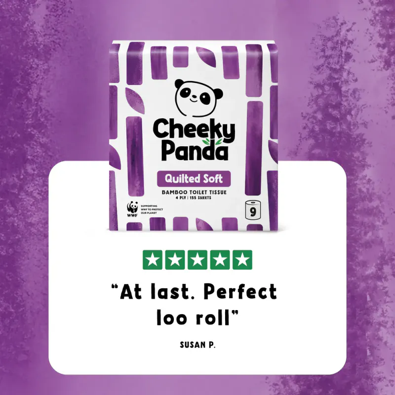 9 ruller toalettpapir i bambus - QUILTED SOFT / The Cheeky Panda