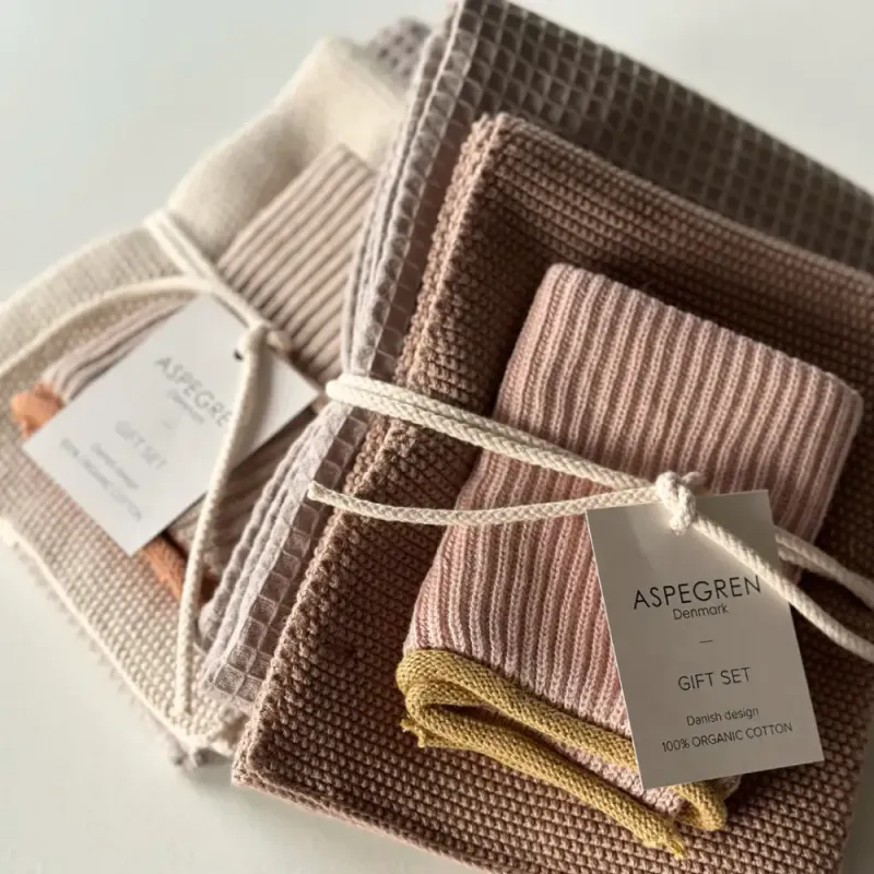 2pk kjøkkenklut i økologisk bomull, Mustard / Aspegren Denmark