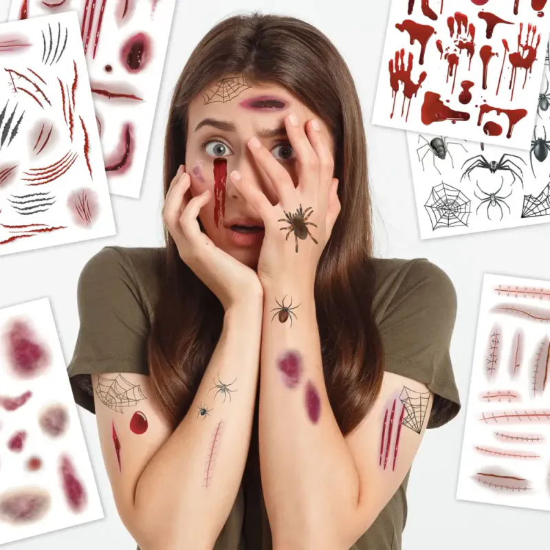 Halloween - midlertidig tatovering / Papierdachen