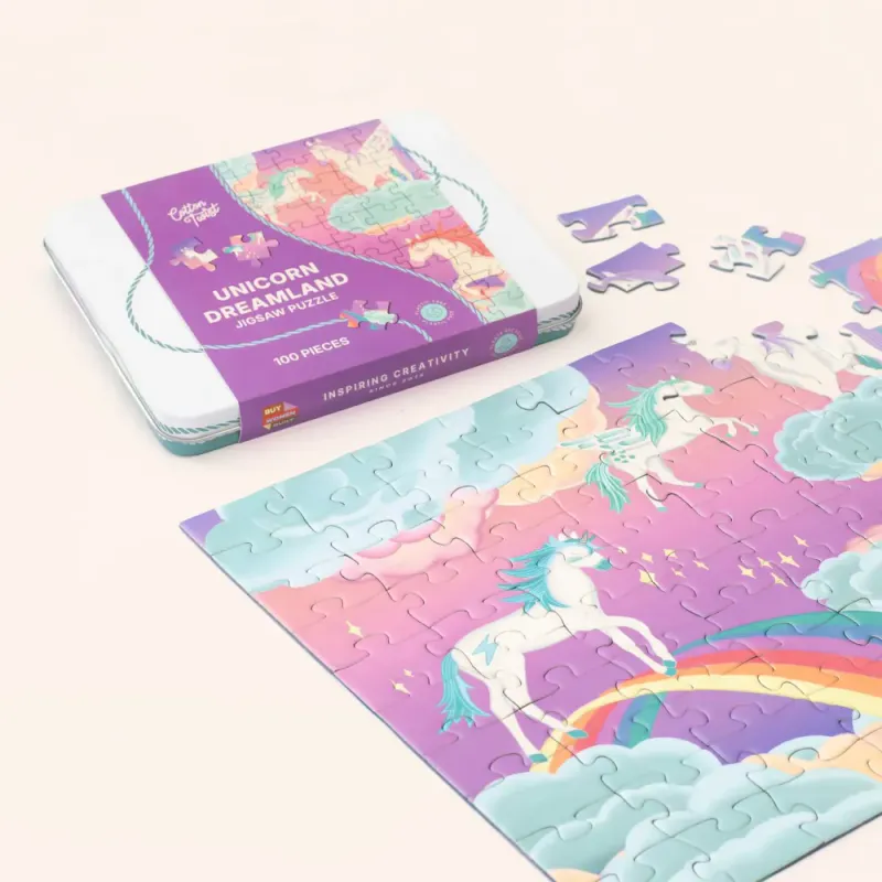Unicorn Dreamland Jigsaw Puzzle | 100 Brikker | Cotton Twist