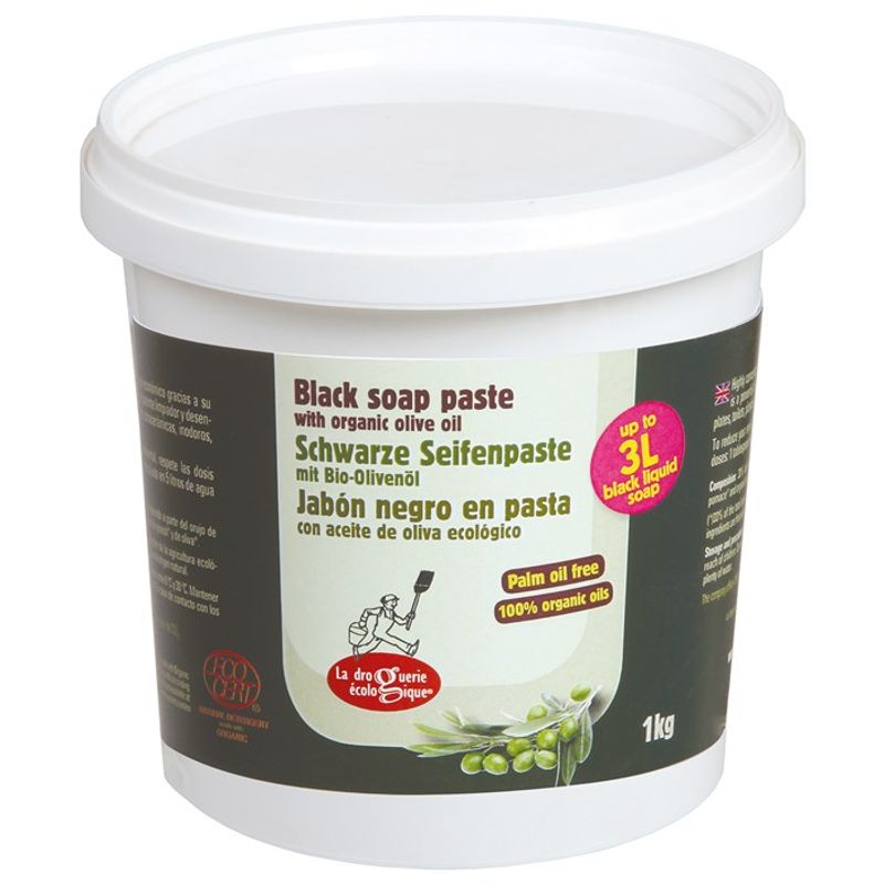 1kg Black Soap Paste Olive Oil, økologisk / La drogurie Ecologiq