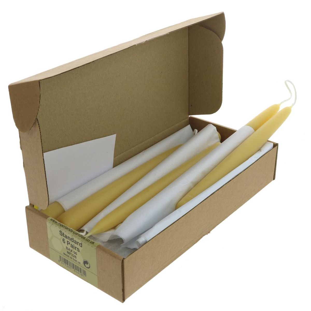 12 stk kronelys i bivoks, 23 cm / Moorland Candles