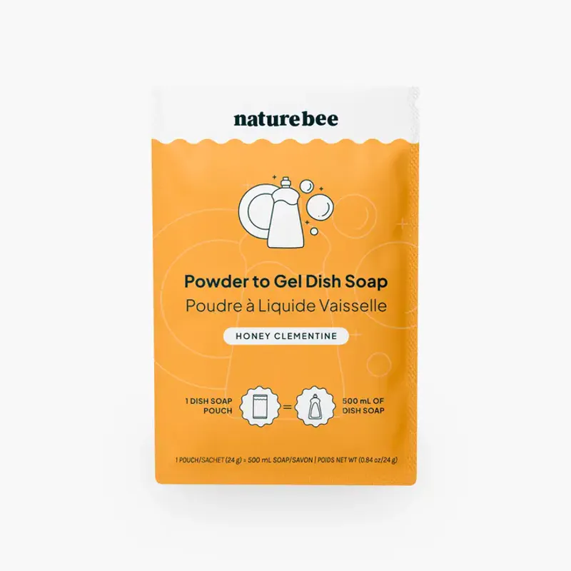 Refill Dish Soap - Powder To Gel , Honey Clementine / Nature Bee