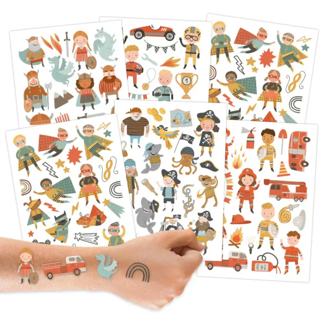 Hovedbilde Heroes - midlertidig tatovering / Papierdachen