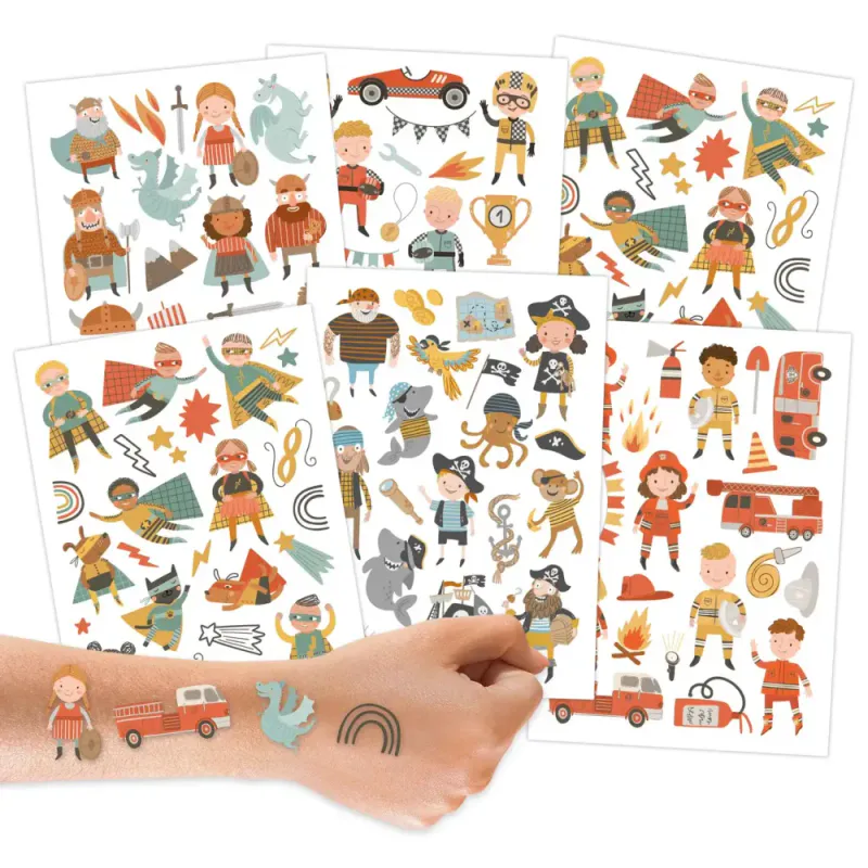 Heroes - midlertidig tatovering / Papierdachen
