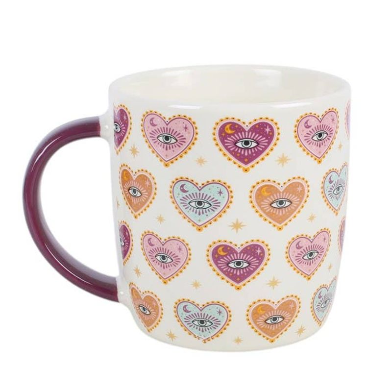 Sacred Sight Heart Print Mug and Tea Infuser Set 500 ml, Something Different