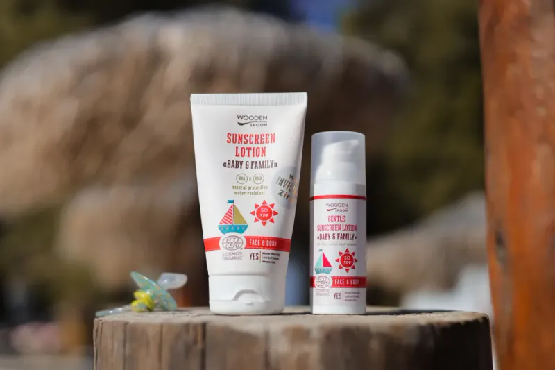 Sunscreen Lotion “Baby & Family” SPF 50 - Duftfri 150ml / Wooden Spoon