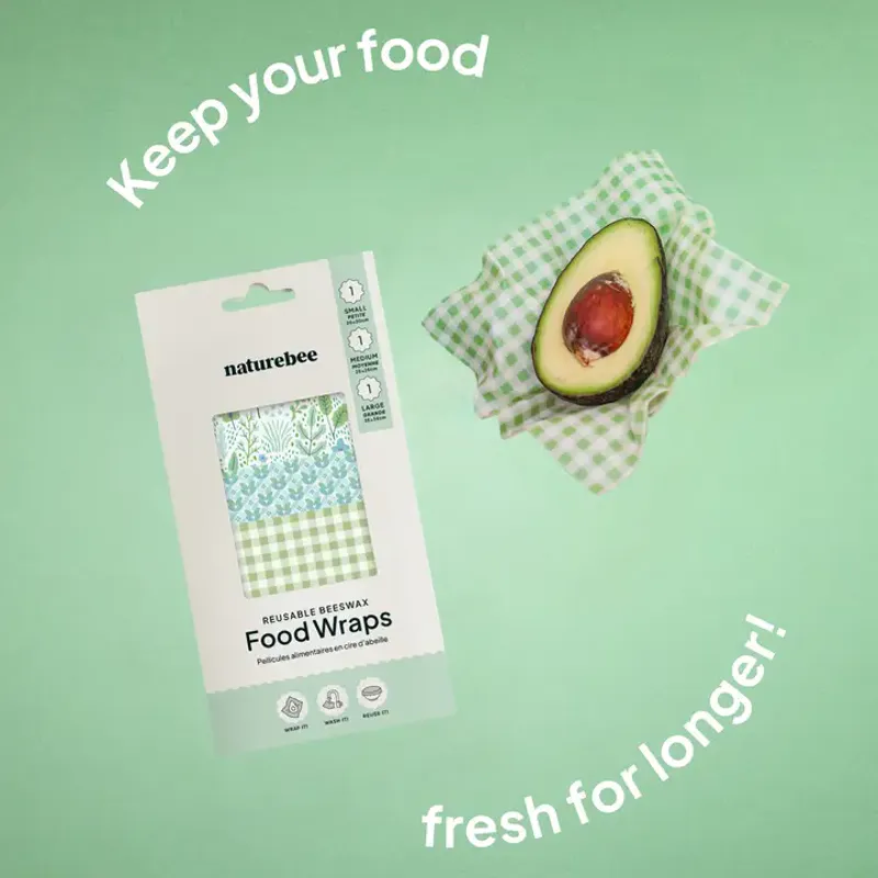 3pk Food Wraps bivoksark - GREEN S,M,L / NatureBee