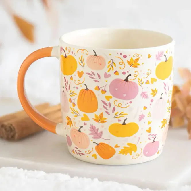 Hovedbilde Pink and Orange Pumpkin Print Autumn Mug | Something Different