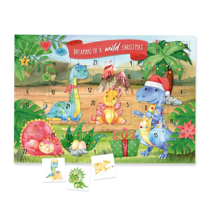 Hovedbilde Julekalender med tatovering, Dinosaur / Papierdrach
