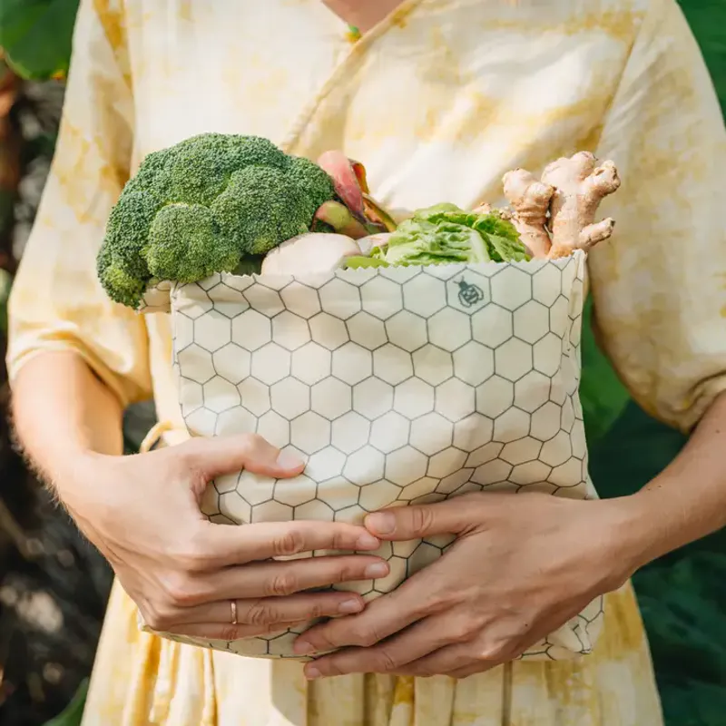 Medium Beeswax Wrap Bag, Hexagonia / SuperBee
