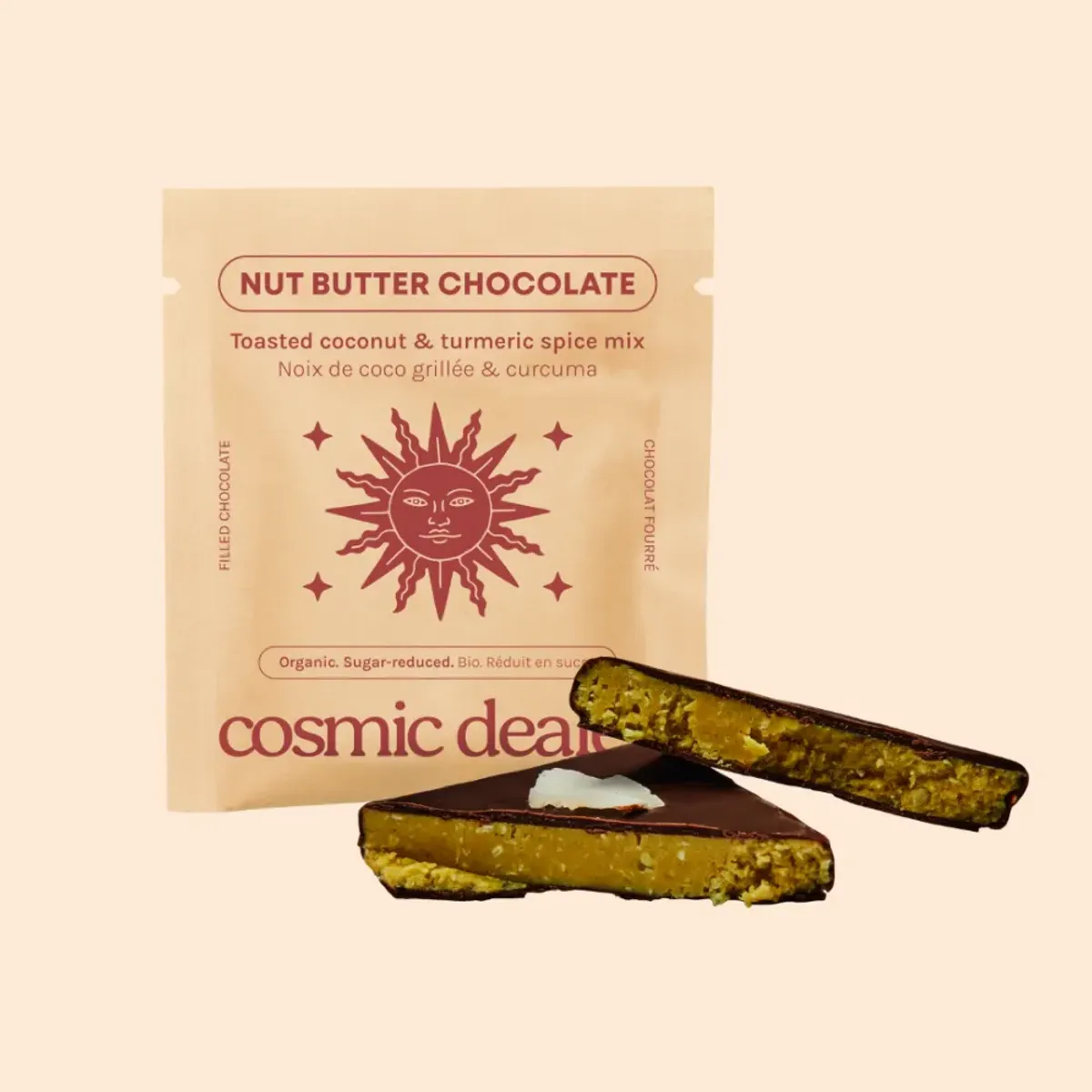 Nut Butter Chocolate: TOASTED COCONUT & TUMERIC 20g / Cosmic Dea