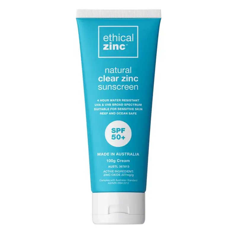 Solkrem SPF50+ Natural Clear Zinc 100g /  Ethical Zinc