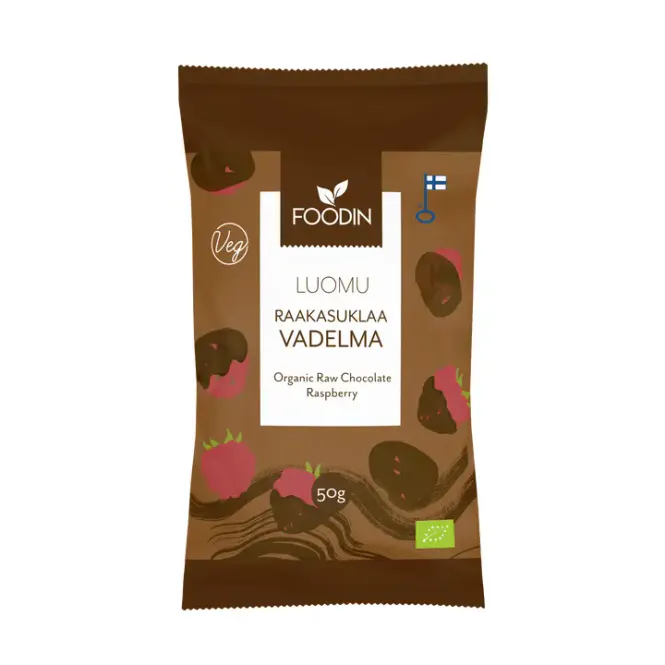 Hovedbilde Raw Chocolate Raspberry 50g, økologisk / FOODIN