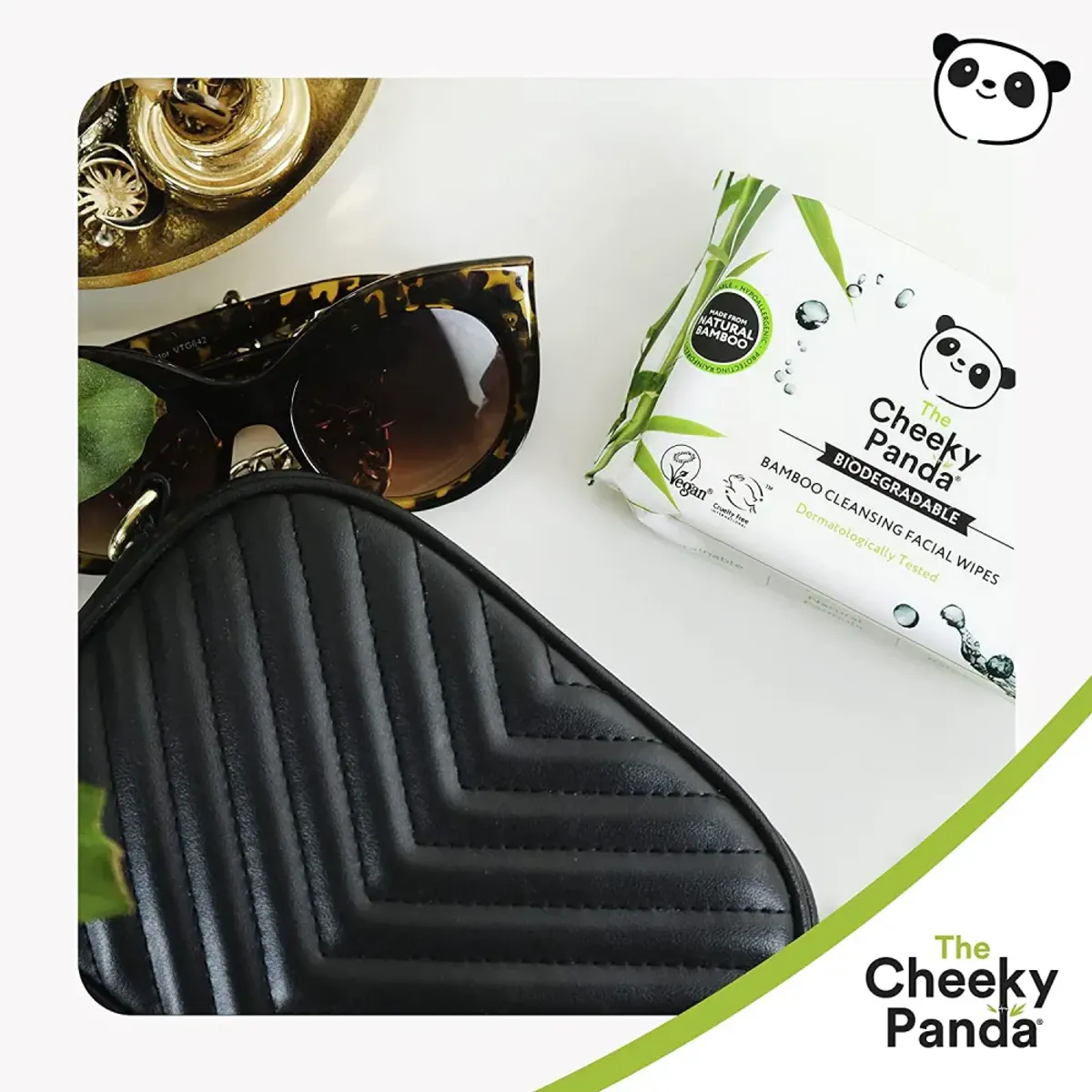 Våtservietter til ansikt, duftfri 25 stk / The Cheeky Panda