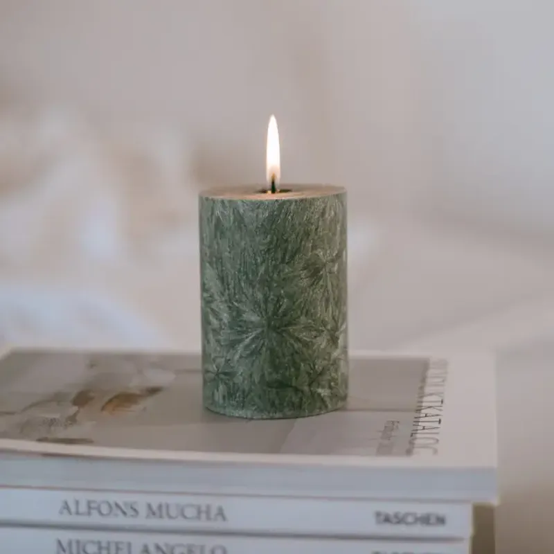 Olive Oil Block Candle 7x10cm, Green / Eulenschnitt
