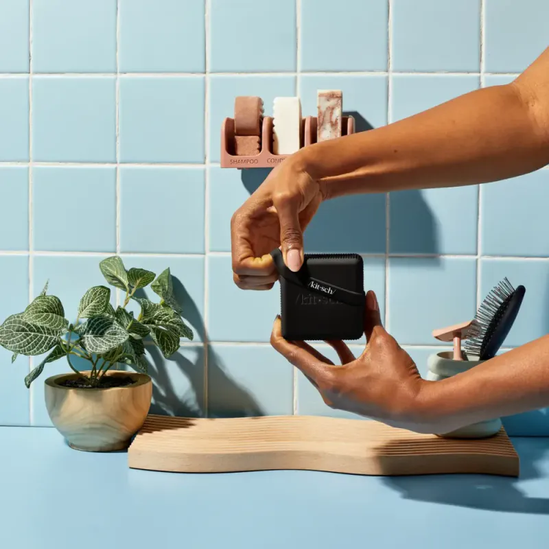 Såpeetui: 2-Compartment Travel Case, Black / Kitsch