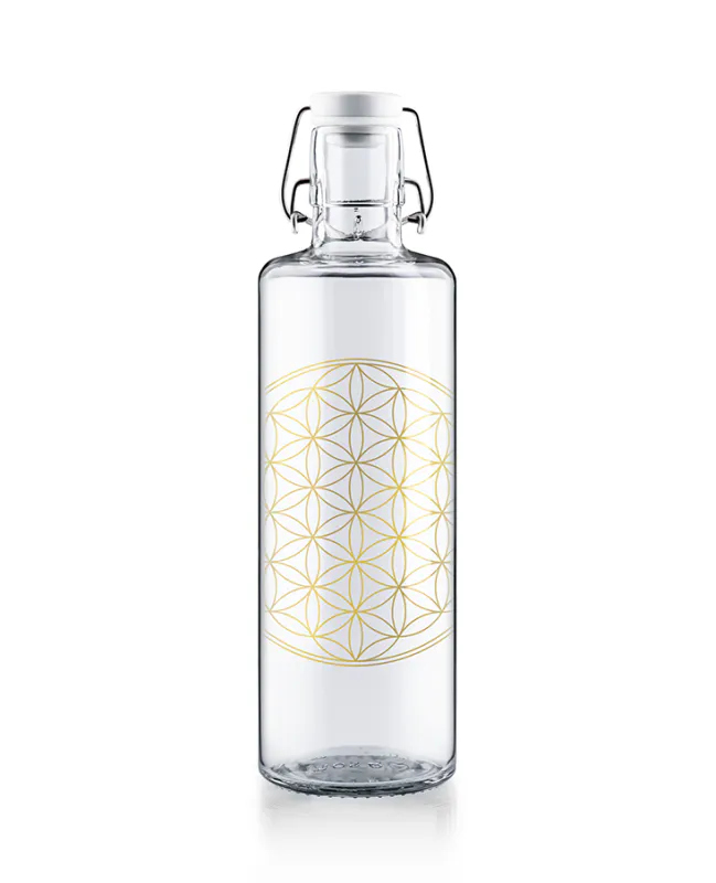 Flower of life - 1l drikkeflaske i glass /  soulbottles